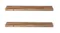 Front view of two wooden Levede Floating Shelves Front view of two wooden Levede Floating Shelves