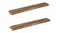 Angled view of two wooden floating shelves Angled view of two wooden floating shelves