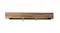 Underside of the floating shelf showing a black metal mounting bracket attached to a natural wood plank Underside of the floating shelf showing a black metal mounting bracket attached to a natural wood plank