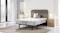 Front angled view of the mattress lying flat on the motion-adjustable base Front angled view of the mattress lying flat on the motion-adjustable base