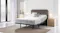 Angled bedroom view of a Sealy Posture Life Soft queen mattress on an Element adjustable base Angled bedroom view of a Sealy Posture Life Soft queen mattress on an Element adjustable base