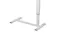 White metal standing desk, T‑shaped base with steel feet and vertical support column White metal standing desk, T‑shaped base with steel feet and vertical support column