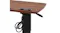 Close-up of a standing desk showing built-in power outlet, height adjustment lever, and organised cable management Close-up of a standing desk showing built-in power outlet, height adjustment lever, and organised cable management