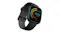 Black HiFuture EDGE square smartwatch showing colourful activity rings and time Black HiFuture EDGE square smartwatch showing colourful activity rings and time