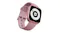 Pink HiFuture EDGE square smartwatch showing colourful activity rings and time Pink HiFuture EDGE square smartwatch showing colourful activity rings and time