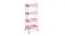 Angled view of a pink Levede 4-Tier Metal Storage Trolley Angled view of a pink Levede 4-Tier Metal Storage Trolley