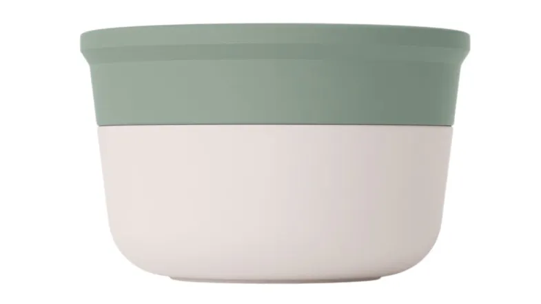 Monbento Temple Sauce Cup with green lid and white base Monbento Temple Sauce Cup with green lid and white base