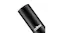 Angled close‑up of the upper section of the black punching bag Angled close‑up of the upper section of the black punching bag