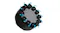 Bottom view of the punching bag base showing multiple round suction cups arranged in a circular pattern Bottom view of the punching bag base showing multiple round suction cups arranged in a circular pattern