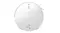 Top view of the white Roborock robotic vacuum showing its circular shape Top view of the white Roborock robotic vacuum showing its circular shape