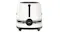 Front view of white Smeg Porsche toaster showing the stop button and browning control dial Front view of white Smeg Porsche toaster showing the stop button and browning control dial