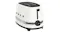 Right-side profile of the Smeg Porsche toaster featuring the black lever and "PORSCHE" decal Right-side profile of the Smeg Porsche toaster featuring the black lever and "PORSCHE" decal