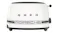 Side profile of the Smeg Porsche toaster highlighting the embossed SMEG and PORSCHE logos Side profile of the Smeg Porsche toaster highlighting the embossed SMEG and PORSCHE logos