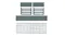 Complete set of green metal storage parts displayed for easy assembly overview Complete set of green metal storage parts displayed for easy assembly overview