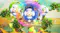 Promotional graphic showing three large, smiling flowers blooming Promotional graphic showing three large, smiling flowers blooming