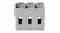 Front view of a grey three-slot battery charging hub Front view of a grey three-slot battery charging hub