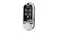 Angled front view of the Lockly smart lock showing the touchscreen keypad, camera, and fingerprint sensor Angled front view of the Lockly smart lock showing the touchscreen keypad, camera, and fingerprint sensor
