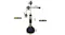 Boxing trainer with measurement labels indicating height ranges, arm lengths, and base diameter Boxing trainer with measurement labels indicating height ranges, arm lengths, and base diameter