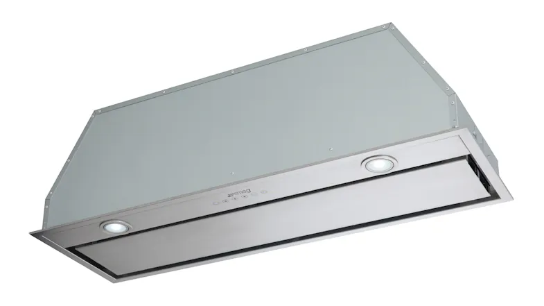 Smeg Classic 90cm Undermount Integrated Rangehood in a compact stainless steel Smeg Classic 90cm Undermount Integrated Rangehood in a compact stainless steel