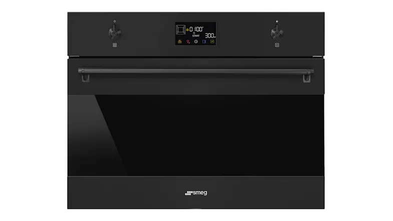 Smeg Classic 45cm Built-In Compact Oven in a sleek black colour Smeg Classic 45cm Built-In Compact Oven in a sleek black colour