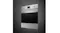 Angled view of the closed oven installed in a matte black cabinet Angled view of the closed oven installed in a matte black cabinet