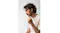 Side profile of a man wearing black in-ear headphones Side profile of a man wearing black in-ear headphones