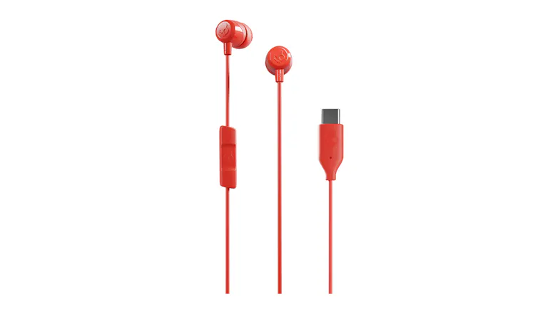 Skullcandy Jib USB-C Wired In-Ear Headphones in a vibrant red colour Skullcandy Jib USB-C Wired In-Ear Headphones in a vibrant red colour