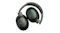 Flat lay view of wireless headphones folded inward Flat lay view of wireless headphones folded inward