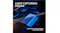 Top view of desk setup showing a Logitech palmrest capturing blue light Top view of desk setup showing a Logitech palmrest capturing blue light