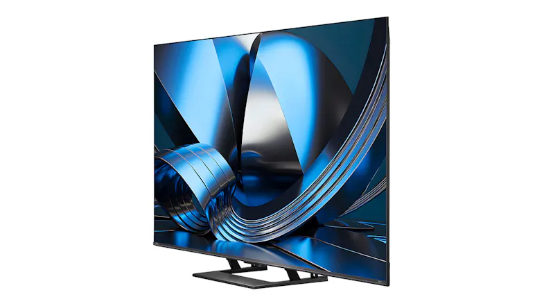 Angled front‑right view of the Hisense U6S TV showing a thin bezel and slim profile Angled front‑right view of the Hisense U6S TV showing a thin bezel and slim profile
