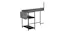 Gaming desk side view showing fabric storage pocket, open shelves, metal frame legs, and space-saving design Gaming desk side view showing fabric storage pocket, open shelves, metal frame legs, and space-saving design