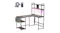 An angled view of a gaming desk with RGB LED lights, upper shelves, storage pocket, hook and cable holder, remote and LED strip An angled view of a gaming desk with RGB LED lights, upper shelves, storage pocket, hook and cable holder, remote and LED strip