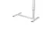 Close‑up of the white metal T‑shaped base, showing stable feet and the vertical support column Close‑up of the white metal T‑shaped base, showing stable feet and the vertical support column