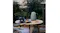 Close-up of a Smeg kettle in an outdoor garden setting during a golden hour coffee break Close-up of a Smeg kettle in an outdoor garden setting during a golden hour coffee break
