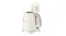 Rear side view of the Smeg mini kettle with the lid open for filling Rear side view of the Smeg mini kettle with the lid open for filling