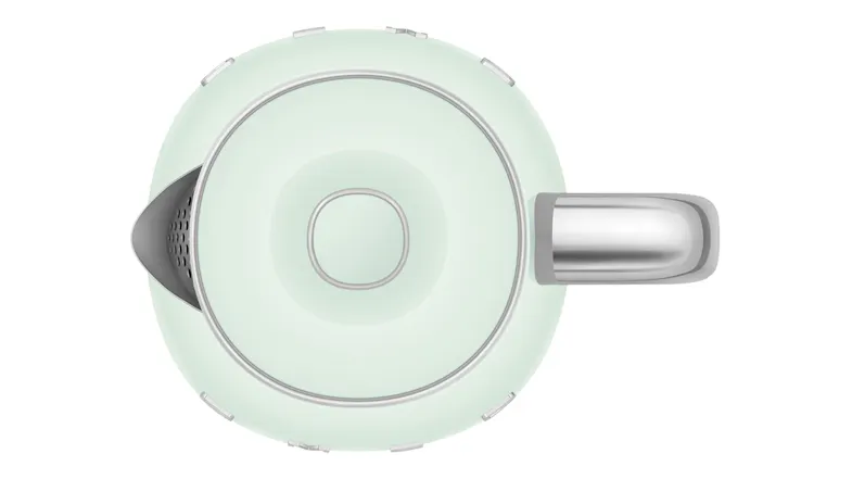 Top-down view of the kettle with circular lid Top-down view of the kettle with circular lid