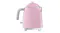 Right side view of the kettle with a silver SMEG text Right side view of the kettle with a silver SMEG text