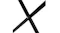 Close‑up of the crossed metal support bars, showing black metal tubing joined with a central rivet Close‑up of the crossed metal support bars, showing black metal tubing joined with a central rivet