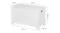 White Levede children’s toy storage chest with labelled dimensions showing length, width, height, and depth White Levede children’s toy storage chest with labelled dimensions showing length, width, height, and depth