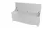White wooden Levede children’s storage chest with the hinged lid open, showing an empty interior and metal lid supports White wooden Levede children’s storage chest with the hinged lid open, showing an empty interior and metal lid supports