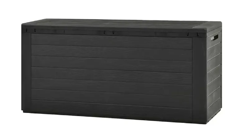 Angled view of the NNEVL Garden Storage Box in anthracite colour Angled view of the NNEVL Garden Storage Box in anthracite colour