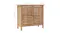 Wooden storage cabinet with sliding doors shown with labelled dimensions in centimetres Wooden storage cabinet with sliding doors shown with labelled dimensions in centimetres