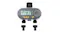 A digital irrigation water timer with LCD and dial, shown with two detachable hose connectors A digital irrigation water timer with LCD and dial, shown with two detachable hose connectors