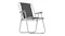 Foldable lounge chair with a sturdy metal base and breathable fabric back Foldable lounge chair with a sturdy metal base and breathable fabric back