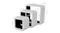 Modern cube display shelves in different sizes, nested design with measurements labelled 13 to 23 cm Modern cube display shelves in different sizes, nested design with measurements labelled 13 to 23 cm