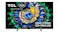 Front view of the TCL 85‑inch C6L TV on dual feet, displaying a detailed blue and green jewelled floral image Front view of the TCL 85‑inch C6L TV on dual feet, displaying a detailed blue and green jewelled floral image