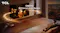 Lifestyle image of the TCL TV mounted in a modern living room at night, displaying a concert performance Lifestyle image of the TCL TV mounted in a modern living room at night, displaying a concert performance