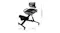 Kneeling chair with labelled dimensions showing seat size, height, and base measurements Kneeling chair with labelled dimensions showing seat size, height, and base measurements