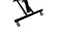 Close-up of the Levede ergonomic kneeling office chair’s lower metal frame with a horizontal support bar and caster wheels Close-up of the Levede ergonomic kneeling office chair’s lower metal frame with a horizontal support bar and caster wheels