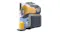 The machine dispensing a yellow frozen drink into a short glass garnished with a lime slice The machine dispensing a yellow frozen drink into a short glass garnished with a lime slice